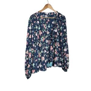 Time and Tru women's Floral Kimono open front relaxed plus 2x xxl fairy‎ sheer